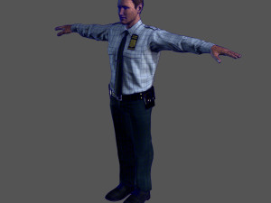 animated police officer-rigged 3d game character 3D-Modell