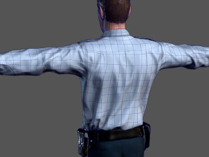 animated police officer-rigged 3d game character 3D-Modell