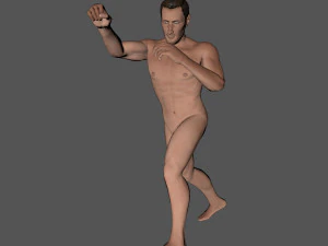 animasi karakter game 3d yang dicurangi pria telanjang Model 3D