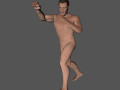 animated naked man-rigged 3d game character 3D Model
