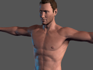 animated naked man-rigged 3d game character 3D-Modell