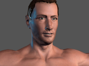animated naked man-rigged 3d game character 3D-Modell