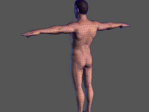 animated naked man-rigged 3d game character 3D-Modell