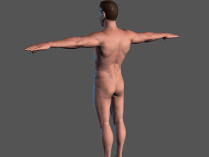 animated naked man-rigged 3d game character 3D-Modell