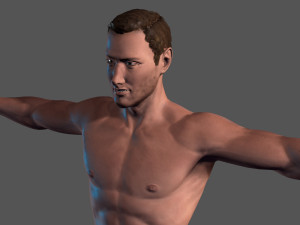 animated naked man-rigged 3d game character 3D-Modell
