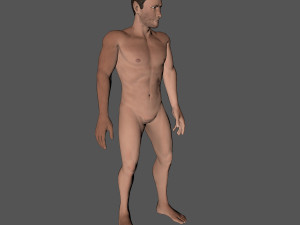animated naked man-rigged 3d game character 3D-Modell