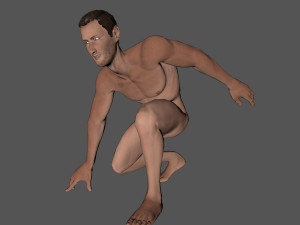 animated naked man-rigged 3d game character 3D-Modell