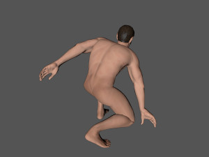 animated naked man-rigged 3d game character 3D-Modell