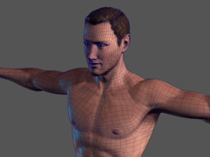 animated naked man-rigged 3d game character 3D-Modell