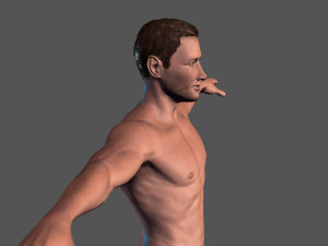 animated naked man-rigged 3d game character 3D-Modell