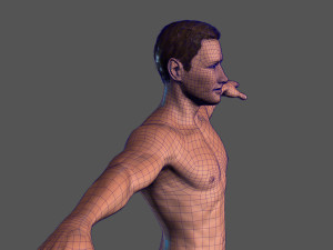 animated naked man-rigged 3d game character 3D-Modell
