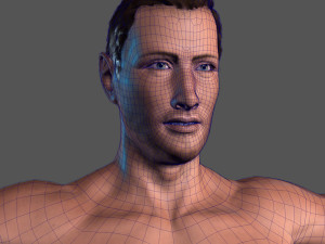 animated naked man-rigged 3d game character 3D-Modell