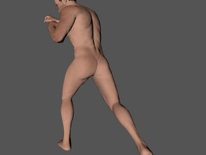 animated naked man-rigged 3d game character 3D-Modell