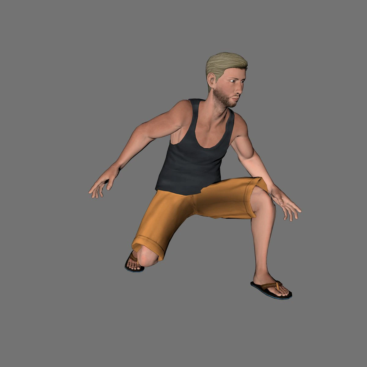 animated man -rigged 3d game character 3D Model .c4d .max .obj .3ds .fbx .stl .blend