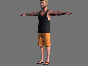 animated man -rigged 3d game character 3D Model
