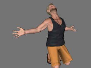animated man -rigged 3d game character 3D Model