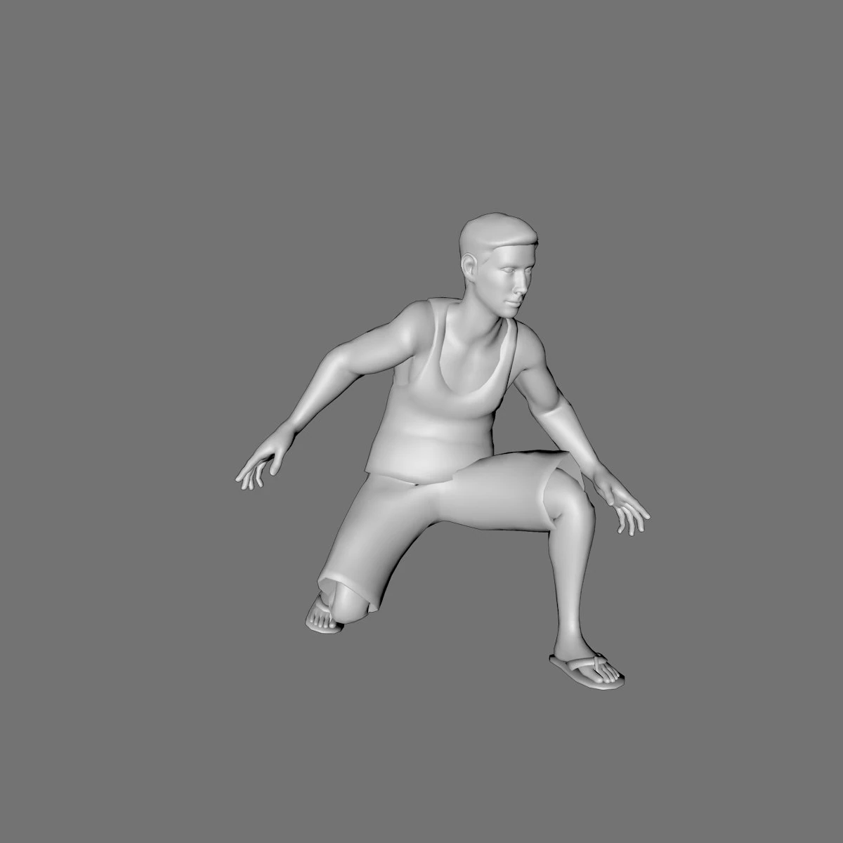 decorative man sculpture 3D Model .c4d .max .obj .3ds .fbx .stl .blend 