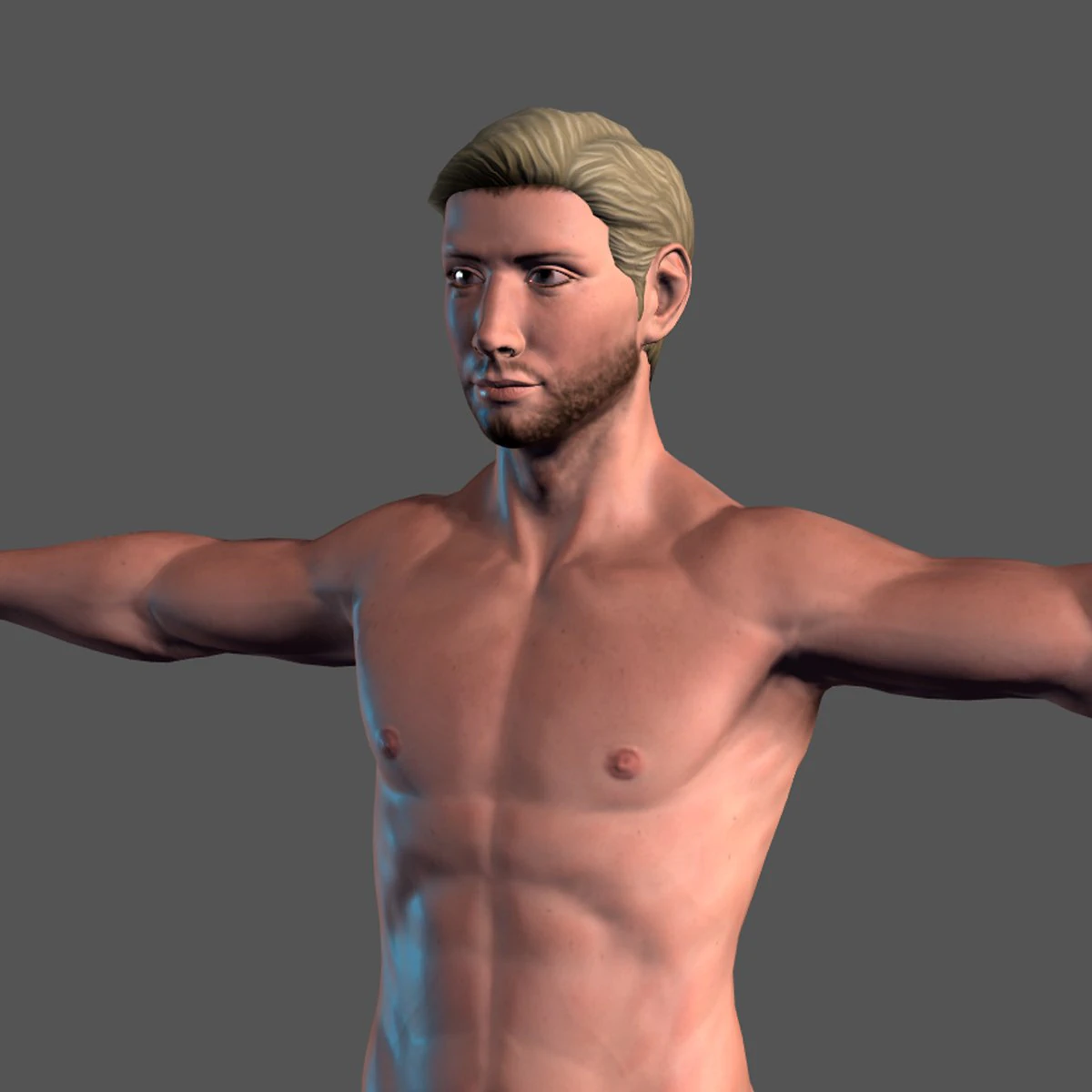 animated naked man-rigged 3d game character 3D Model .c4d .max .obj .3ds .fbx .stl .blend 
