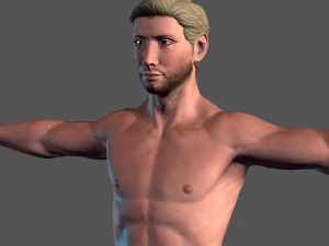 animasi karakter game 3d yang dicurangi pria telanjang Model 3D