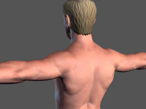 animated naked man-rigged 3d game character 3D Model