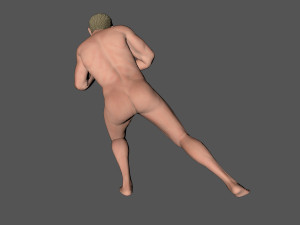 animated naked man-rigged 3d game character Model 3D