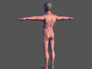 animated naked man-rigged 3d game character Model 3D