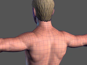 animated naked man-rigged 3d game character 3D Model