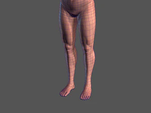 animated naked man-rigged 3d game character 3D Model