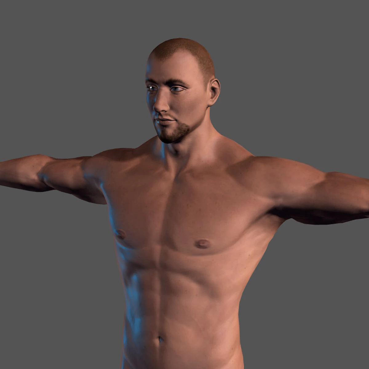 animated naked man-rigged 3d game character 3D Model .c4d .max .obj .3ds .fbx .stl .blend 