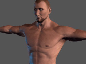 animated naked man-rigged 3d game character 3D Model