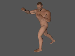 animated naked man-rigged 3d game character 3D Model
