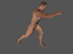 animated naked man-rigged 3d game character 3D Model