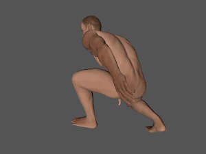 animated naked man-rigged 3d game character 3D Model