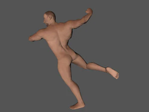 animated naked man-rigged 3d game character 3D Model