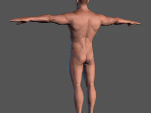 animated naked man-rigged 3d game character 3D Model