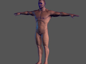 animated naked man-rigged 3d game character 3D 模型