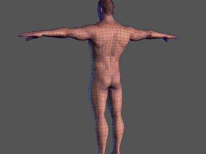 animated naked man-rigged 3d game character 3D Model
