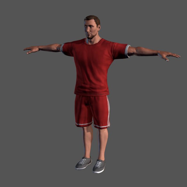 animated sportsman-rigged 3d game character Model 3D .c4d .max .obj .3ds .fbx .stl .blend 