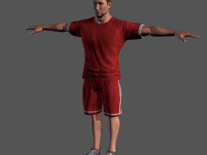 animated sportsman-rigged 3d game character 3D Model