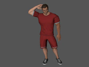 animated sportsman-rigged 3d game character 3D Model