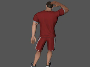 animated sportsman-rigged 3d game character 3D Model