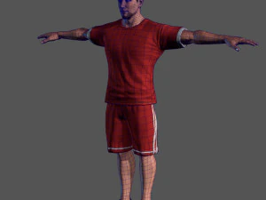 animated sportsman-rigged 3d game character 3D Model