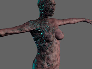 animated zombie woman-rigged 3d game character Modelo 3D