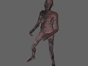 animated zombie woman-rigged 3d game character Modelo 3D
