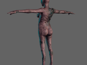 animated zombie woman-rigged 3d game character Modelo 3D