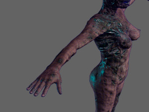 animated zombie woman-rigged 3d game character Modelo 3D