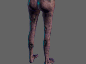 animated zombie woman-rigged 3d game character Modelo 3D