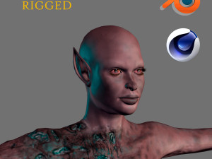 animated zombie elf-rigged 3d game character 3D-Modell