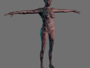 animated zombie elf-rigged 3d game character Model 3D