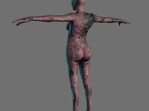 animated zombie elf-rigged 3d game character Model 3D